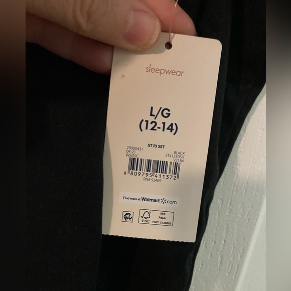 Lighten Up pajamas, Secret Treasures. Large top and XL bottom (jogger style) NWT - Picture 3 of 9